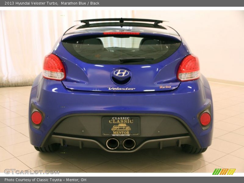 Marathon Blue / Black 2013 Hyundai Veloster Turbo