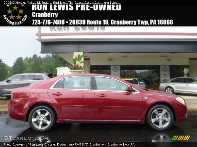 Red Jewel Tint Coat / Cocoa/Cashmere Beige 2008 Chevrolet Malibu LT Sedan