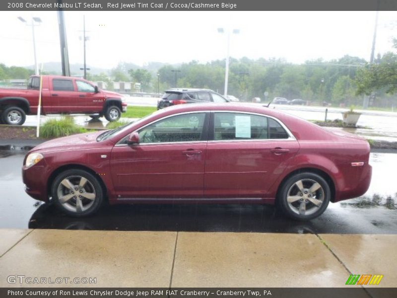 Red Jewel Tint Coat / Cocoa/Cashmere Beige 2008 Chevrolet Malibu LT Sedan