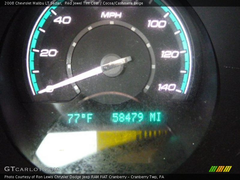 Red Jewel Tint Coat / Cocoa/Cashmere Beige 2008 Chevrolet Malibu LT Sedan