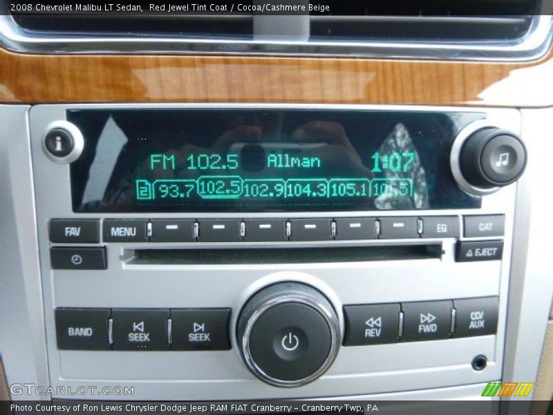 Red Jewel Tint Coat / Cocoa/Cashmere Beige 2008 Chevrolet Malibu LT Sedan