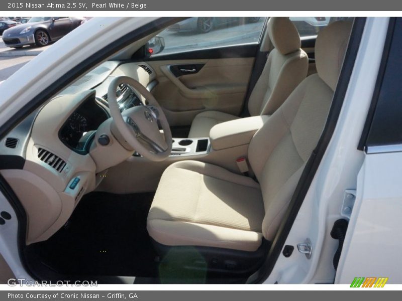 Pearl White / Beige 2015 Nissan Altima 2.5 SV