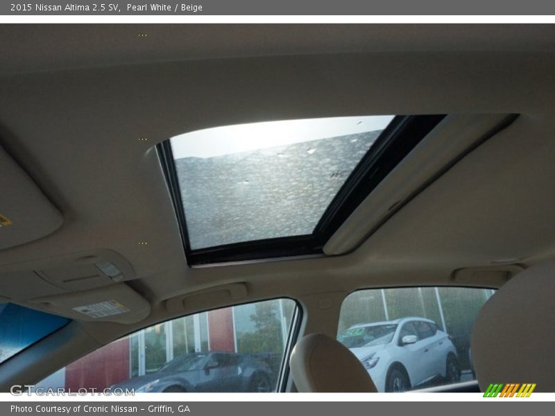 Pearl White / Beige 2015 Nissan Altima 2.5 SV