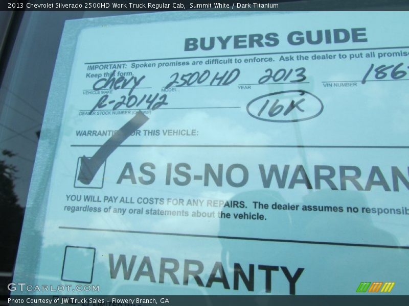 Summit White / Dark Titanium 2013 Chevrolet Silverado 2500HD Work Truck Regular Cab