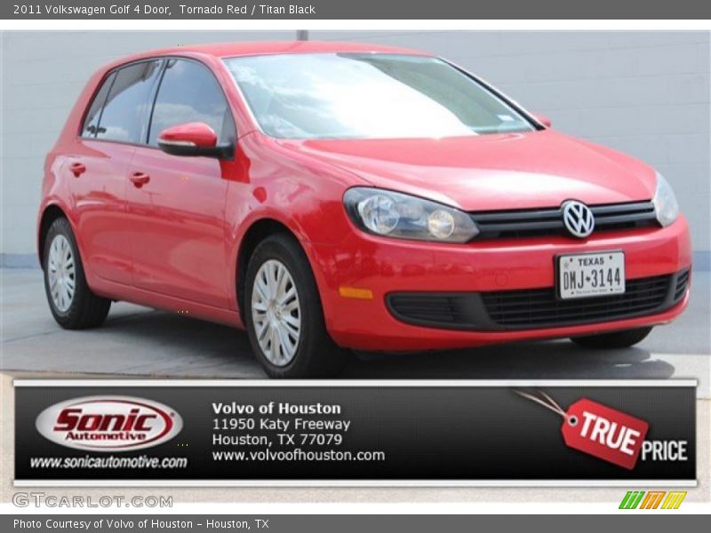 Tornado Red / Titan Black 2011 Volkswagen Golf 4 Door