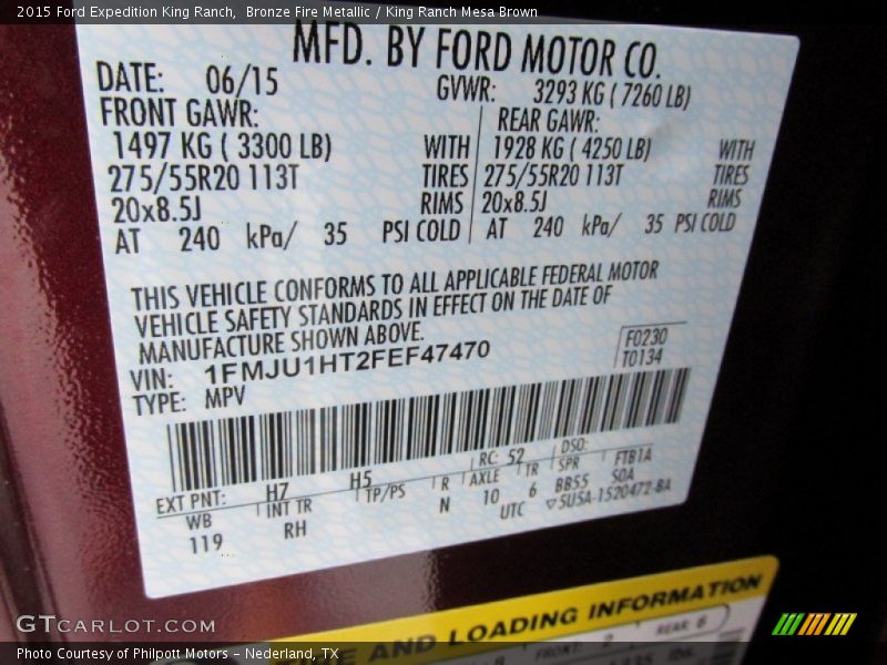 Bronze Fire Metallic / King Ranch Mesa Brown 2015 Ford Expedition King Ranch