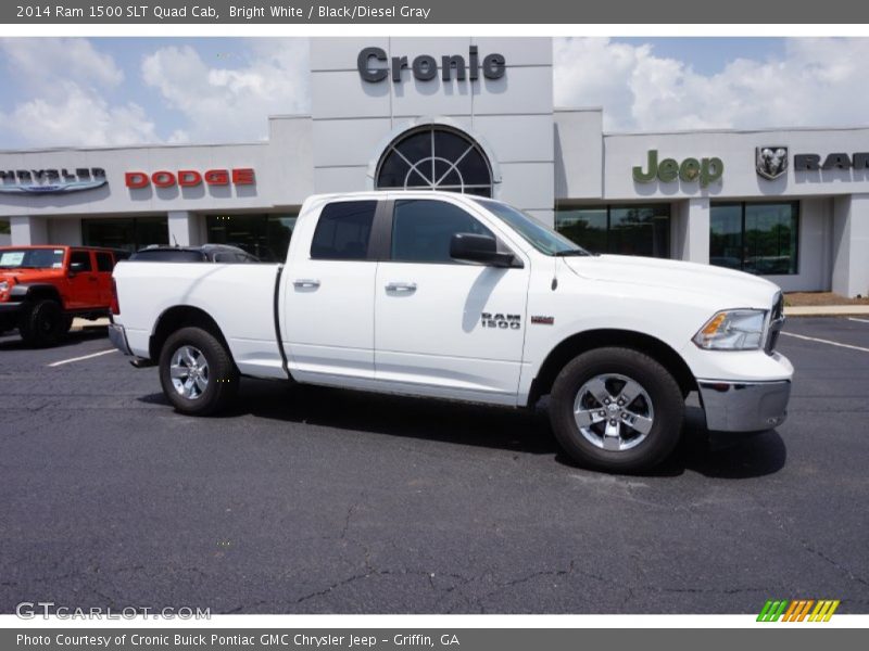 Bright White / Black/Diesel Gray 2014 Ram 1500 SLT Quad Cab