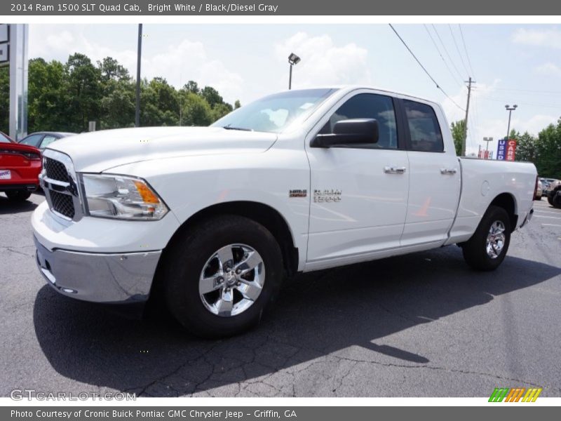 Bright White / Black/Diesel Gray 2014 Ram 1500 SLT Quad Cab