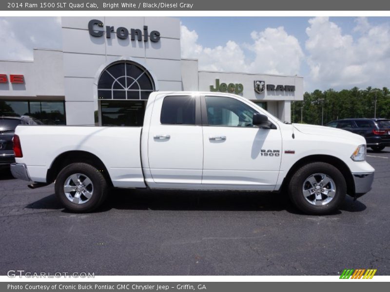 Bright White / Black/Diesel Gray 2014 Ram 1500 SLT Quad Cab