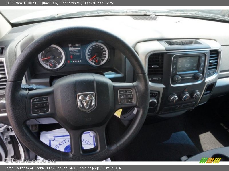 Bright White / Black/Diesel Gray 2014 Ram 1500 SLT Quad Cab