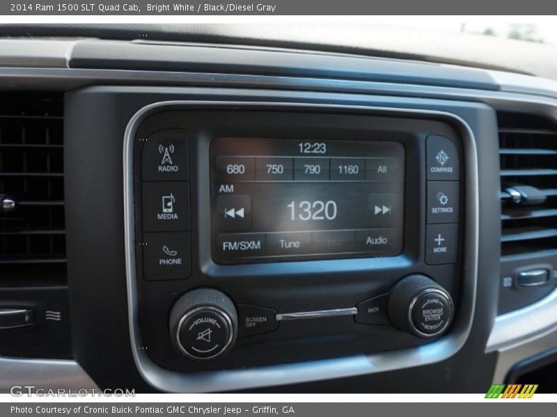 Bright White / Black/Diesel Gray 2014 Ram 1500 SLT Quad Cab