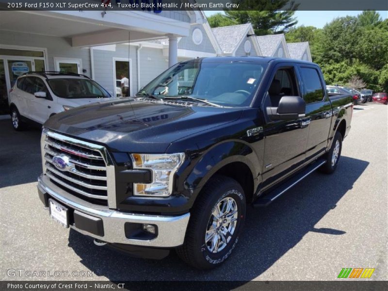 Tuxedo Black Metallic / Medium Earth Gray 2015 Ford F150 XLT SuperCrew 4x4