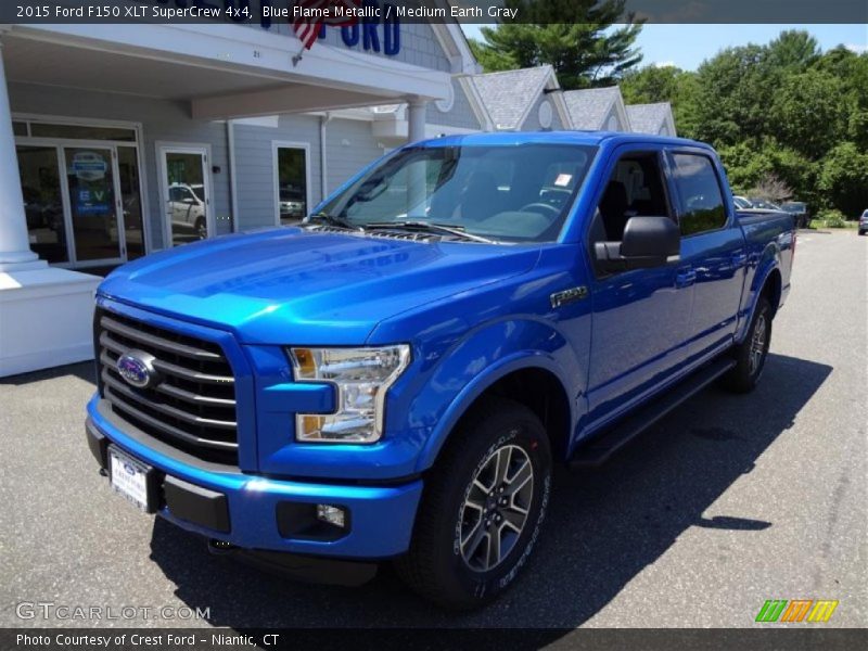 Blue Flame Metallic / Medium Earth Gray 2015 Ford F150 XLT SuperCrew 4x4