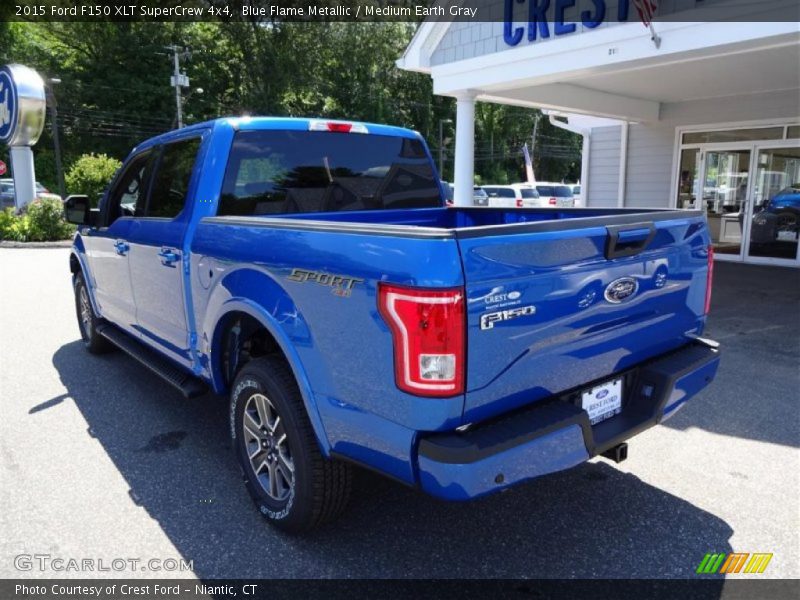 Blue Flame Metallic / Medium Earth Gray 2015 Ford F150 XLT SuperCrew 4x4