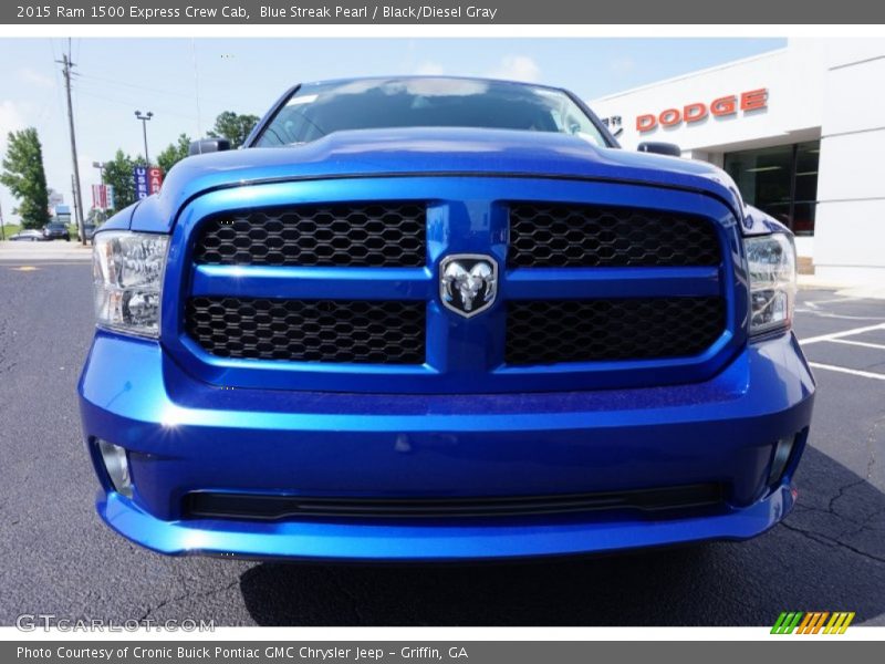 Blue Streak Pearl / Black/Diesel Gray 2015 Ram 1500 Express Crew Cab
