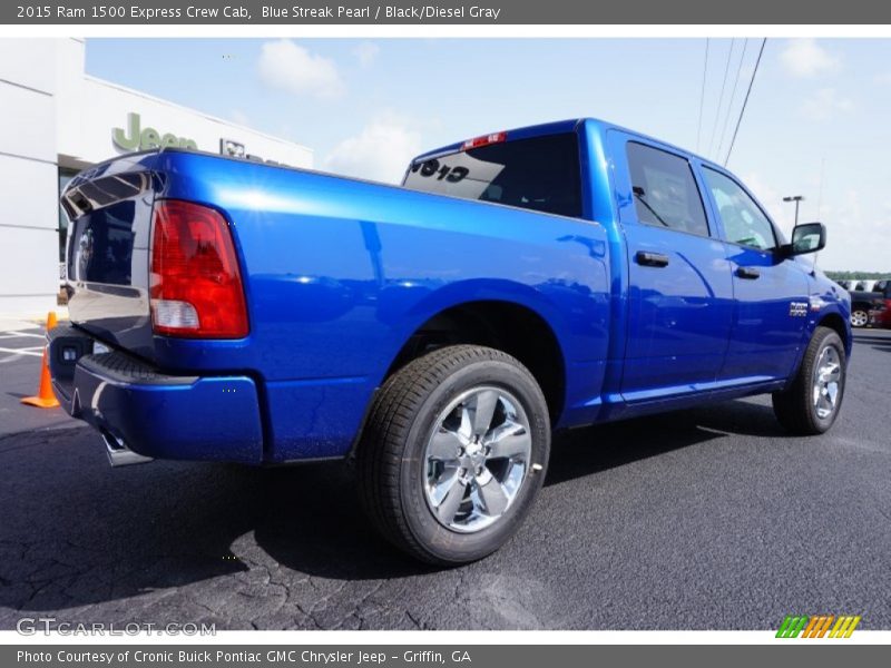 Blue Streak Pearl / Black/Diesel Gray 2015 Ram 1500 Express Crew Cab