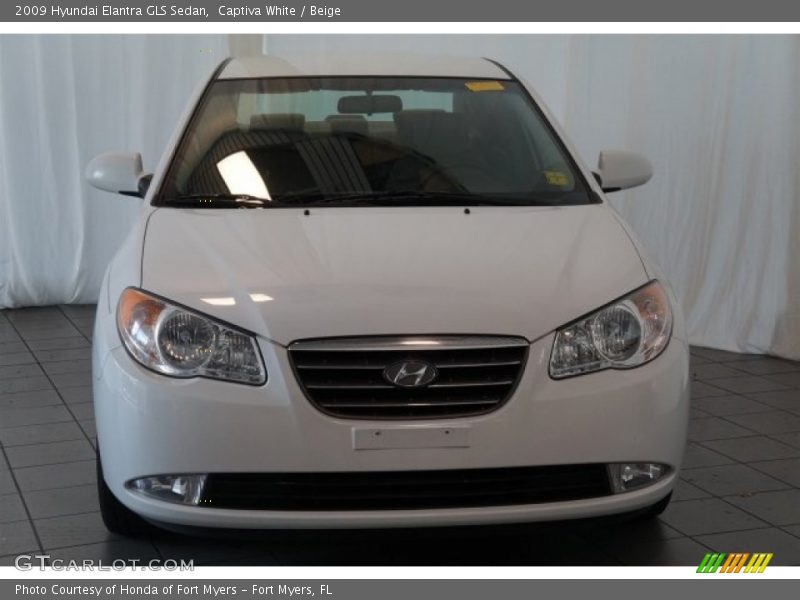 Captiva White / Beige 2009 Hyundai Elantra GLS Sedan