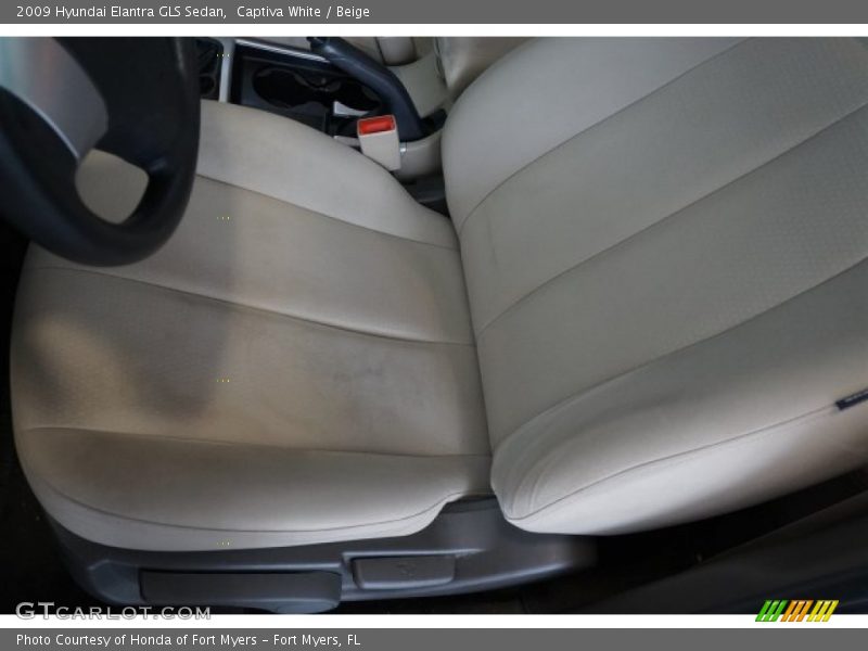 Captiva White / Beige 2009 Hyundai Elantra GLS Sedan