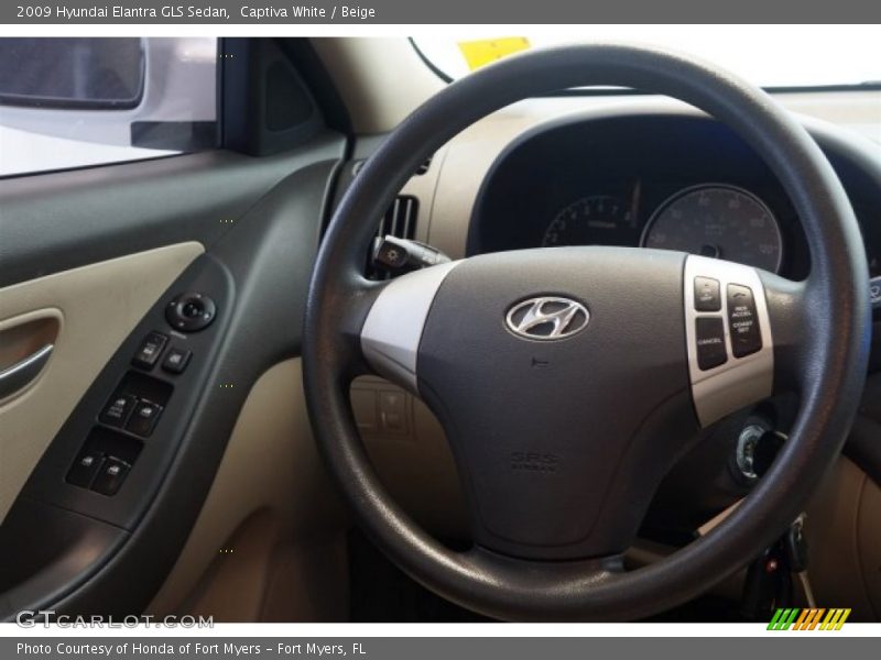 Captiva White / Beige 2009 Hyundai Elantra GLS Sedan