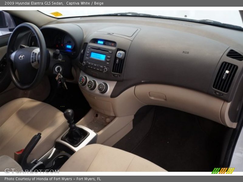 Captiva White / Beige 2009 Hyundai Elantra GLS Sedan