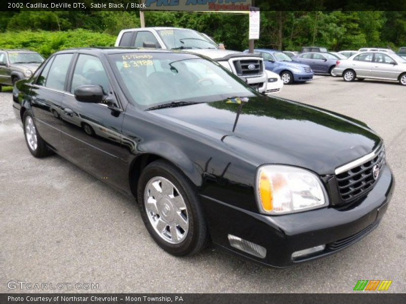 Sable Black / Black 2002 Cadillac DeVille DTS