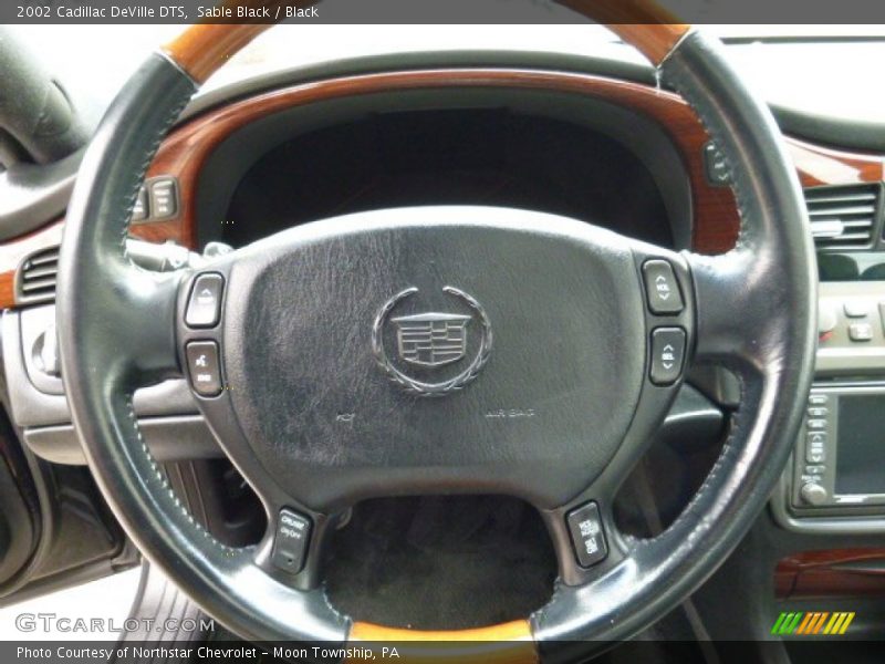 Sable Black / Black 2002 Cadillac DeVille DTS