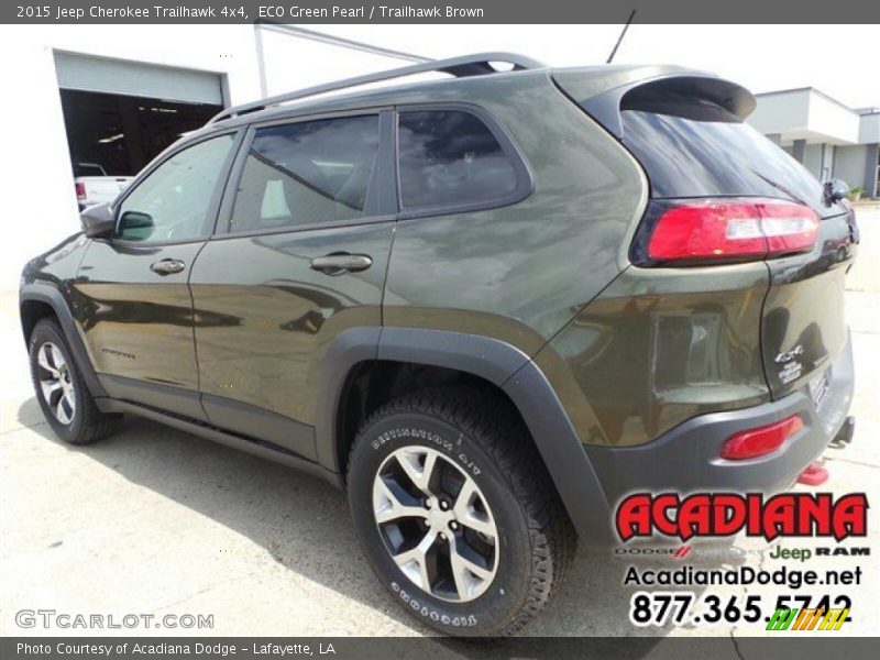 ECO Green Pearl / Trailhawk Brown 2015 Jeep Cherokee Trailhawk 4x4