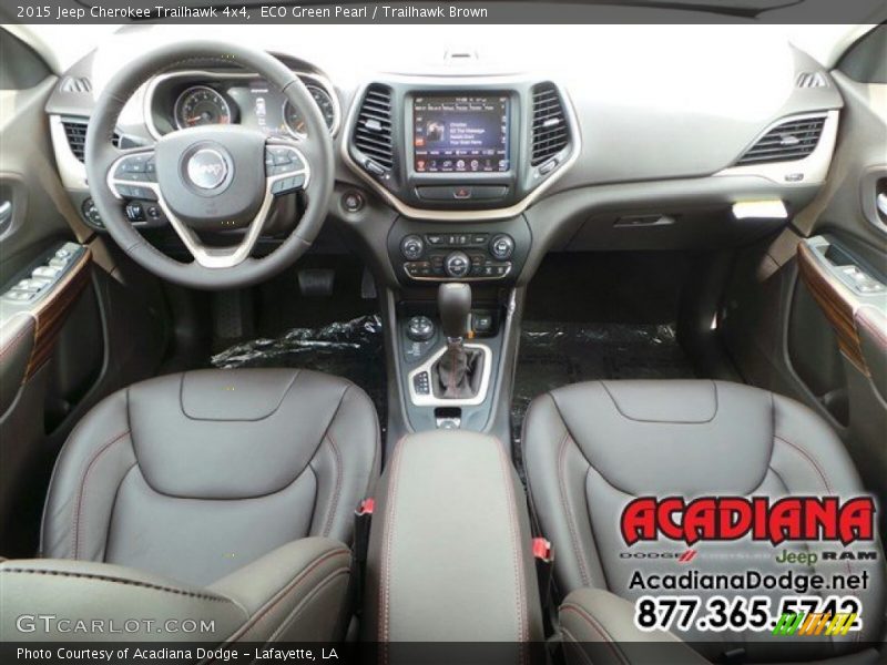 ECO Green Pearl / Trailhawk Brown 2015 Jeep Cherokee Trailhawk 4x4