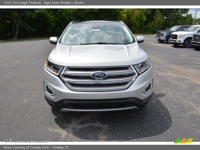 Ingot Silver Metallic / Ebony 2015 Ford Edge Titanium