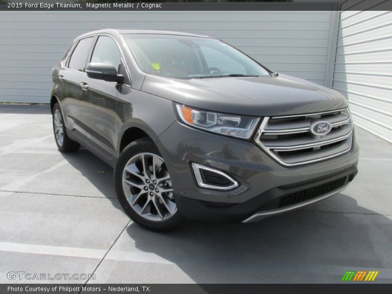 Magnetic Metallic / Cognac 2015 Ford Edge Titanium