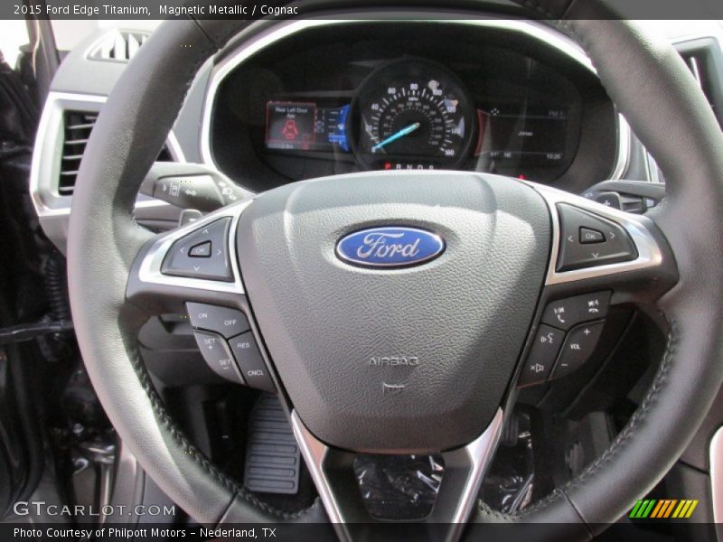 Magnetic Metallic / Cognac 2015 Ford Edge Titanium