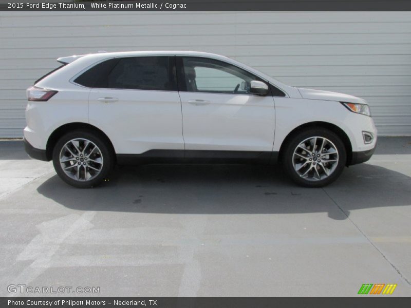 White Platinum Metallic / Cognac 2015 Ford Edge Titanium