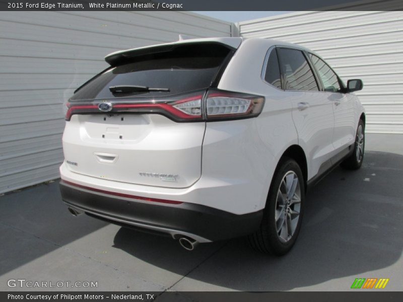 White Platinum Metallic / Cognac 2015 Ford Edge Titanium