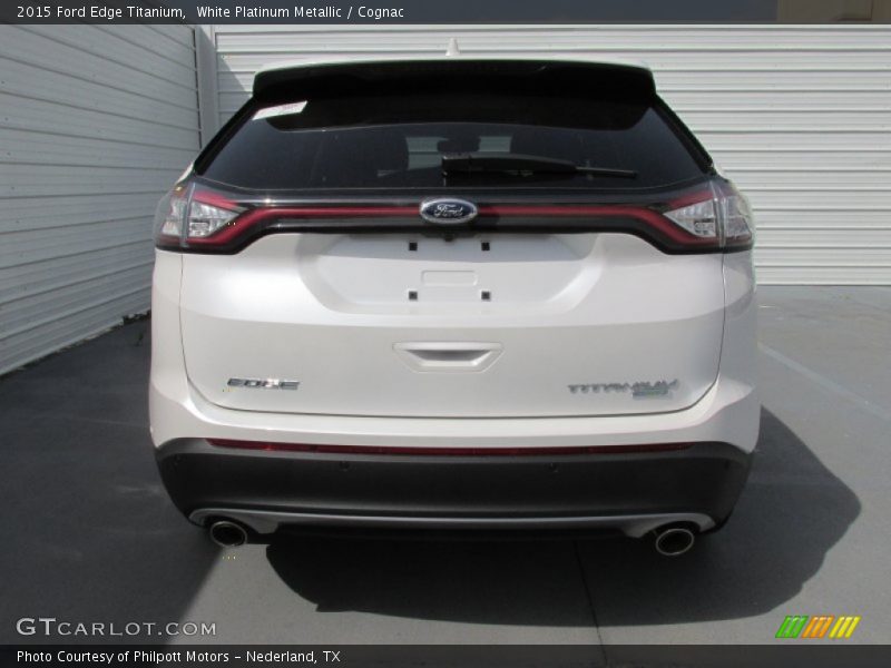 White Platinum Metallic / Cognac 2015 Ford Edge Titanium