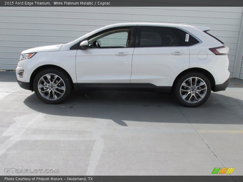 White Platinum Metallic / Cognac 2015 Ford Edge Titanium
