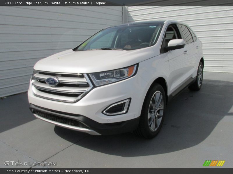 White Platinum Metallic / Cognac 2015 Ford Edge Titanium