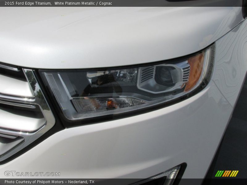 White Platinum Metallic / Cognac 2015 Ford Edge Titanium