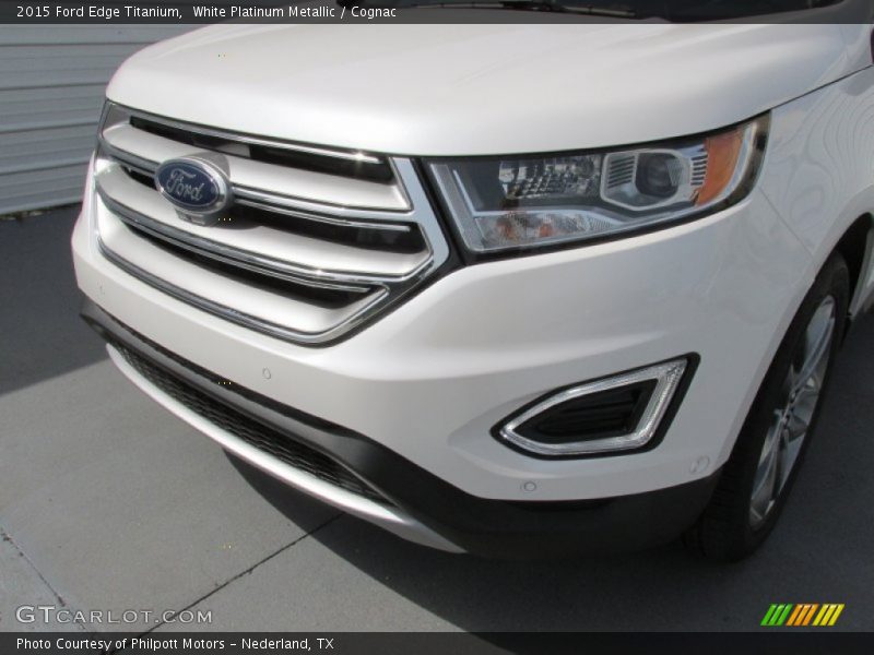 White Platinum Metallic / Cognac 2015 Ford Edge Titanium