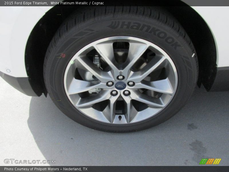 White Platinum Metallic / Cognac 2015 Ford Edge Titanium