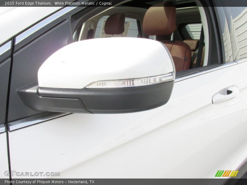 White Platinum Metallic / Cognac 2015 Ford Edge Titanium