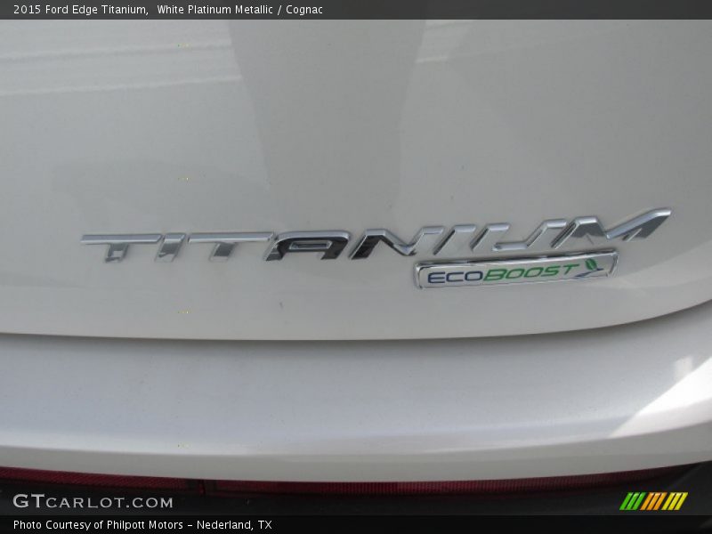 White Platinum Metallic / Cognac 2015 Ford Edge Titanium