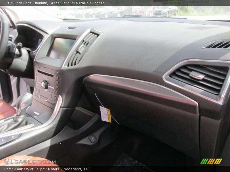 White Platinum Metallic / Cognac 2015 Ford Edge Titanium