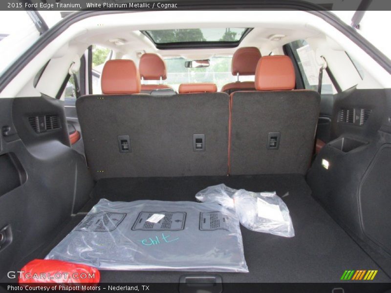 White Platinum Metallic / Cognac 2015 Ford Edge Titanium