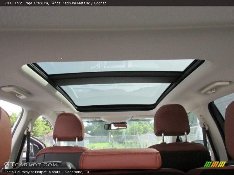 White Platinum Metallic / Cognac 2015 Ford Edge Titanium