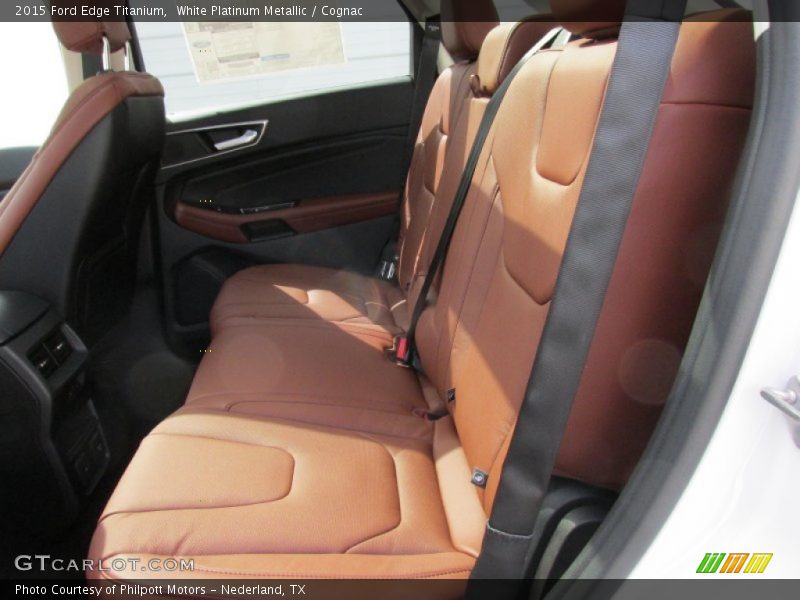 White Platinum Metallic / Cognac 2015 Ford Edge Titanium