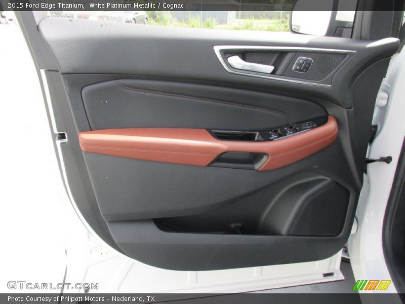 White Platinum Metallic / Cognac 2015 Ford Edge Titanium