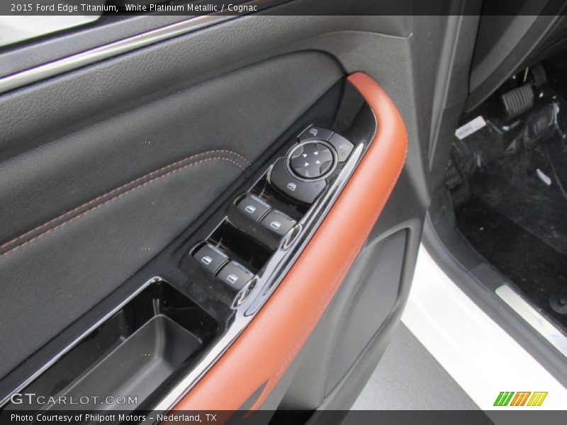 White Platinum Metallic / Cognac 2015 Ford Edge Titanium