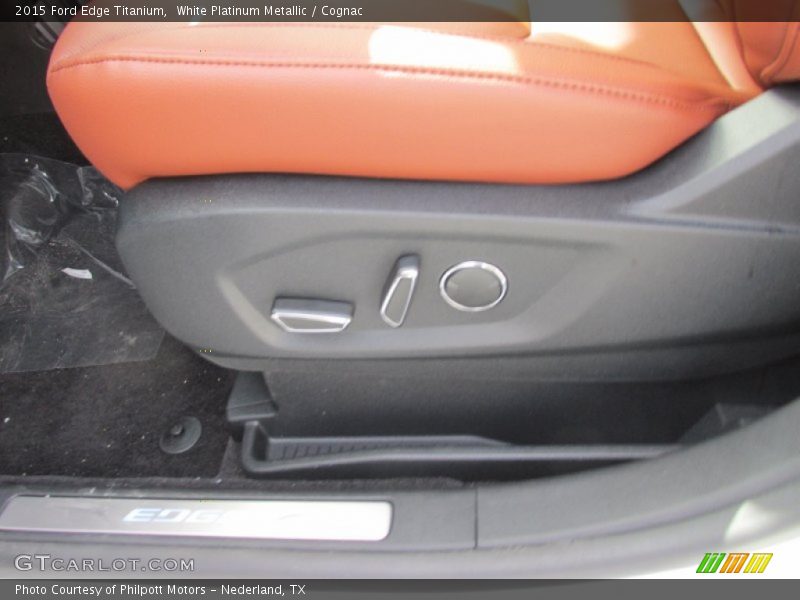 White Platinum Metallic / Cognac 2015 Ford Edge Titanium