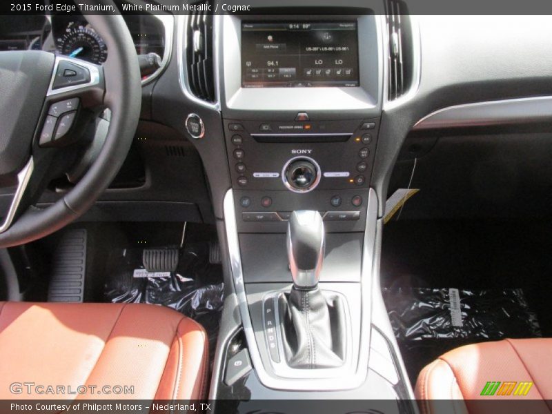 White Platinum Metallic / Cognac 2015 Ford Edge Titanium