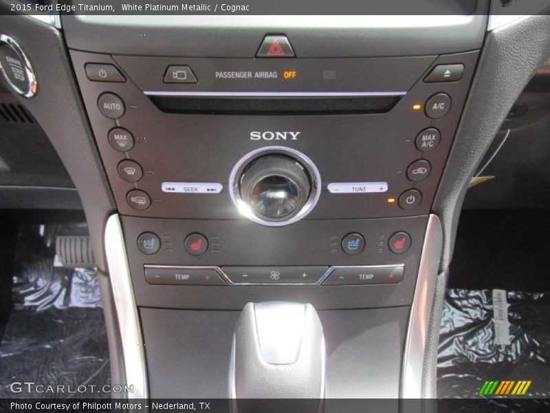 White Platinum Metallic / Cognac 2015 Ford Edge Titanium